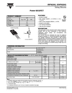 IRFI620GPBF Datasheet PDF Vishay Semiconductors