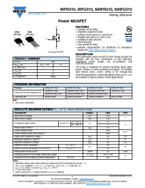 IRFR310PBF Datasheet PDF Vishay Semiconductors