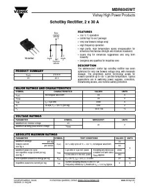 MBR6045WT Datasheet PDF Vishay Semiconductors