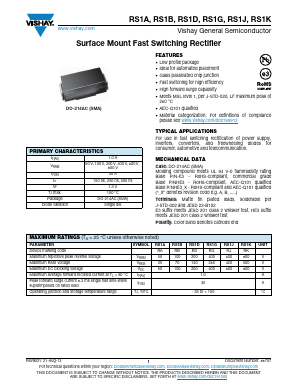 RS1A Datasheet PDF Vishay Semiconductors