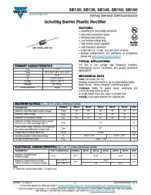 SB130 Datasheet PDF Vishay Semiconductors