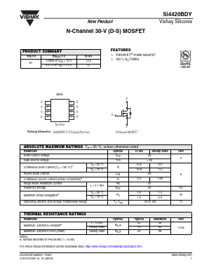 SI4420BDY Datasheet PDF Vishay Semiconductors