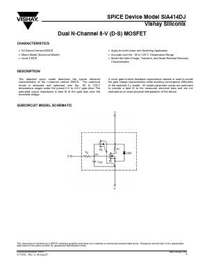 SIA414DJ Datasheet PDF Vishay Semiconductors