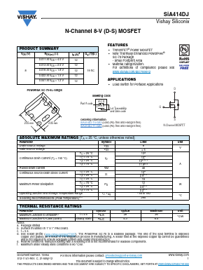 SIA414DJ Datasheet PDF Vishay Semiconductors