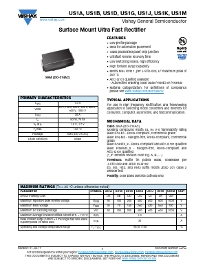 US1A-M3 Datasheet PDF Vishay Semiconductors