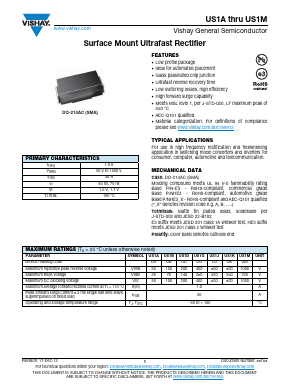 US1A Datasheet PDF Vishay Semiconductors