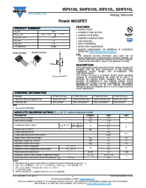 IRF610SPBF Datasheet PDF Vishay Semiconductors