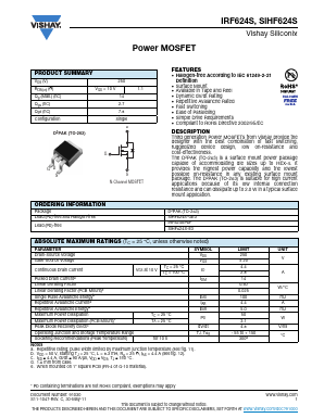 IRF624SPBF Datasheet PDF Vishay Semiconductors