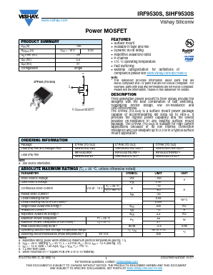 SIHF9530STL-E3 Datasheet PDF Vishay Semiconductors