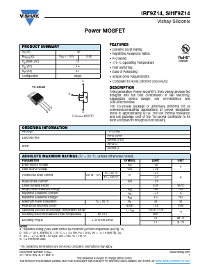 SIHF9Z14 Datasheet PDF Vishay Semiconductors