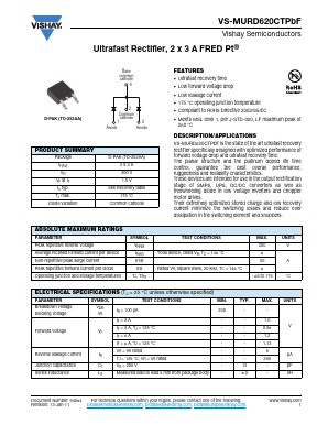 VS-MURD620CTPBF Datasheet PDF Vishay Semiconductors