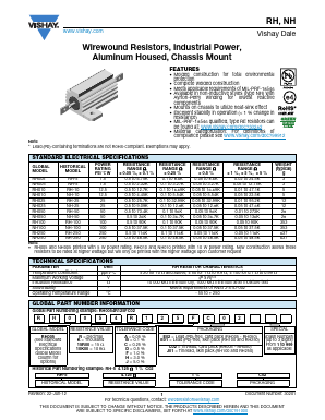 RH0506R000FE02 Datasheet PDF Vishay Semiconductors