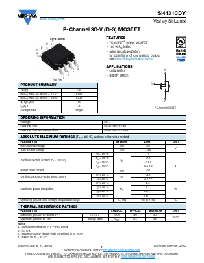 SI4431CDY Datasheet PDF Vishay Semiconductors