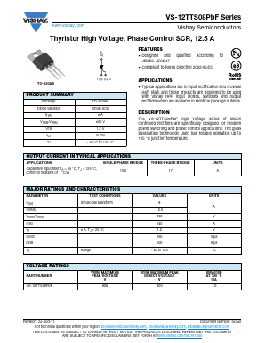 VS-12TTS08PBF Datasheet PDF Vishay Semiconductors