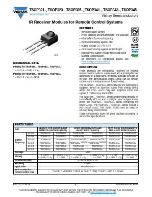 TSOP34340 Datasheet PDF Vishay Semiconductors