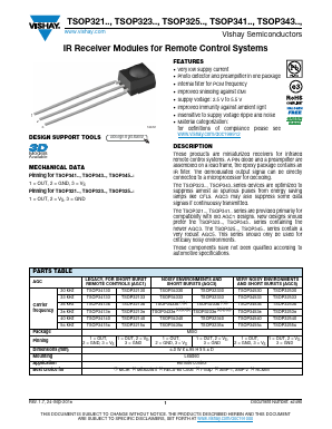 TSOP34533 Datasheet PDF Vishay Semiconductors