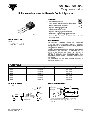 TSOP32238 Datasheet PDF Vishay Semiconductors