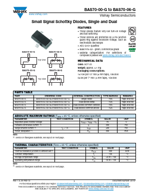 BAS70-00-G Datasheet PDF Vishay Semiconductors