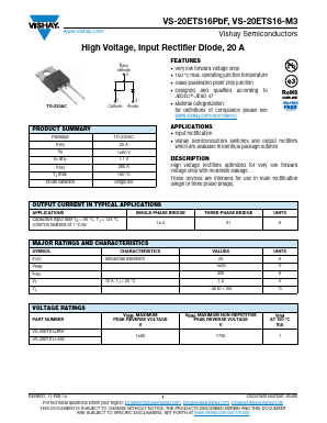 VS-20ETS16-M3 Datasheet PDF Vishay Semiconductors