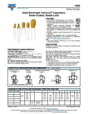 199D476X9016E6V1E3 Datasheet PDF Vishay Semiconductors