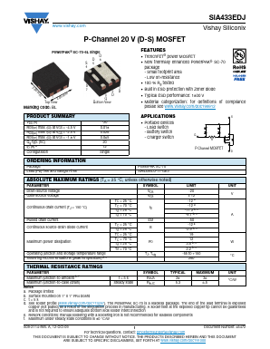 SIA433EDJ Datasheet PDF Vishay Semiconductors