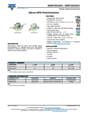 VEMT2523X01 Datasheet PDF Vishay Semiconductors