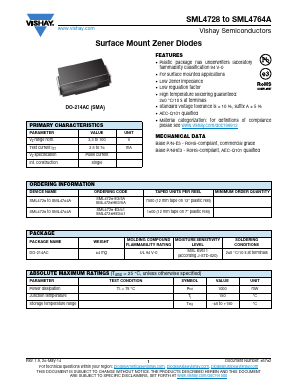 SML4728 Datasheet PDF Vishay Semiconductors