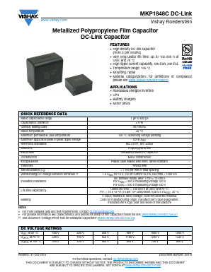 MKP1848C72010JY5 Datasheet PDF Vishay Semiconductors