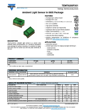 TEMT6200F Datasheet PDF Vishay Semiconductors