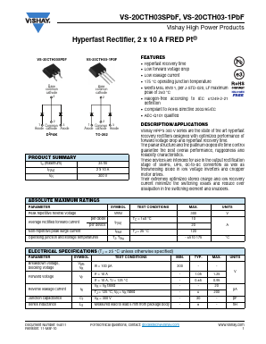 VS-20CTH03-1PBF Datasheet PDF Vishay Semiconductors