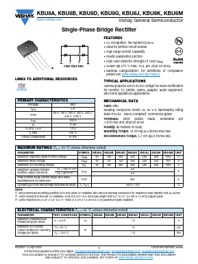 KBU8D Datasheet PDF Vishay Semiconductors