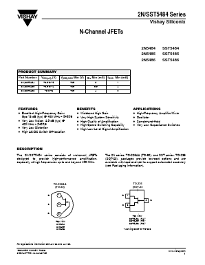 2N5484 Datasheet PDF Vishay Semiconductors