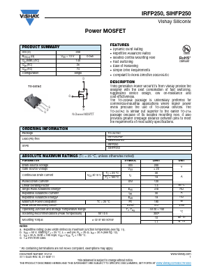 IRFP250PBF Datasheet PDF Vishay Semiconductors