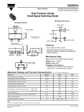 GSD2004A-E9 Datasheet PDF Vishay Semiconductors