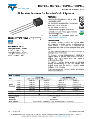 TSOP2236 Datasheet PDF Vishay Semiconductors
