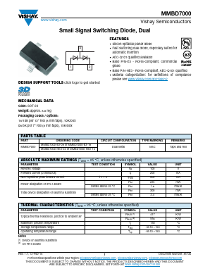 MMBD7000-E3-08 Datasheet PDF Vishay Semiconductors