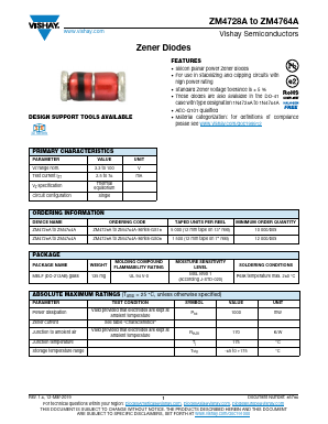 ZM4739A Datasheet PDF Vishay Semiconductors