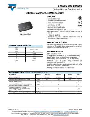 BYG20GHE3/TR_11 Datasheet PDF Vishay Semiconductors