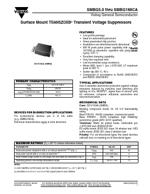 SMBG54 Datasheet PDF Vishay Semiconductors