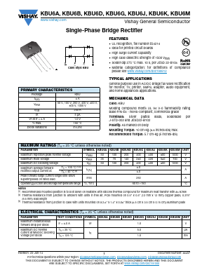 KBU6A-E4 Datasheet PDF Vishay Semiconductors