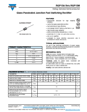 RGP15A-E3-73 Datasheet PDF Vishay Semiconductors