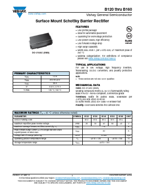 B160 Datasheet PDF Vishay Semiconductors