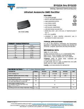 BYG22BHE3/TR Datasheet PDF Vishay Semiconductors