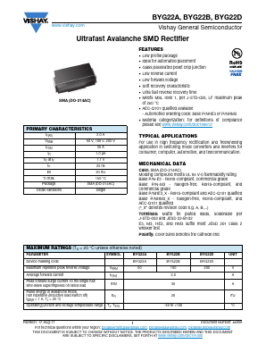 BYG22AHM3 Datasheet PDF Vishay Semiconductors