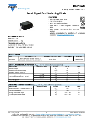 BAS16WS-HE3-18 Datasheet PDF Vishay Semiconductors