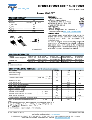 SIHFR120-GE3 Datasheet PDF Vishay Semiconductors