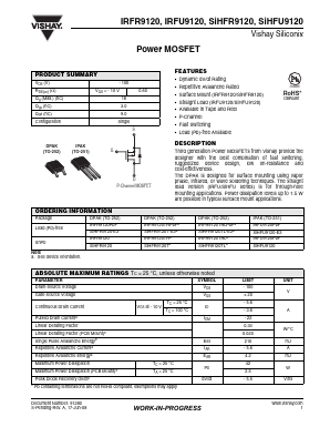 IRFR9120 Datasheet PDF Vishay Semiconductors