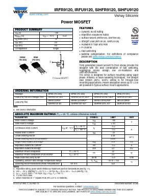 SIHFR9120-GE3 Datasheet PDF Vishay Semiconductors