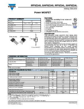 SIHF9Z24L-E3 Datasheet PDF Vishay Semiconductors
