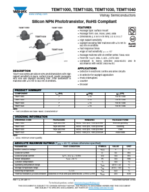TEMT1030 Datasheet PDF Vishay Semiconductors